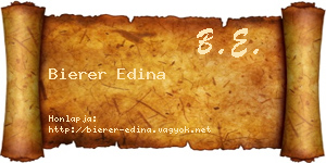 Bierer Edina névjegykártya
